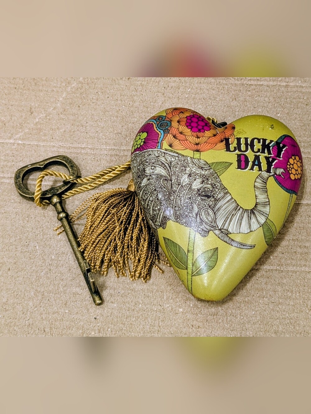 DEMDACO Art Heart Figurine featuring artwork by Valentina Ramos titled Lucky Day
